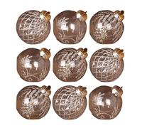 Boules de Noël Anti-rupture 9 pièces | Décorations de Noël Arbre de Noël | Transparent PET Peint 8 Cm Pour Décoration Festive