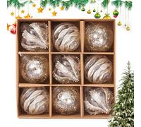 Boules De Noël Anticasse | 9 Décorations Incassables à accrocher | Décorations Saisonnières Pour La Maison Vitrine Salon De Salle De Salle | Idées De Fête Anniversaire Salon Maison Noël