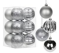 Boules de Noël Argenté décoration Sapin de Noël Lot de 16, 8CM/3.1" Boules Suspendues pour Sapin de Noël, pour Décoratives Vacances Fourniture De Fête De Mariage Maison Festival Décors