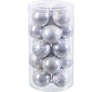 Boules de Noël argentées en plastique 6 x 6 x 6 cm (20 pièces)