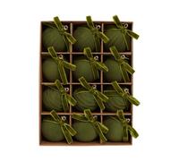 Boules de Noël avec Accents de Ruban, Army Green