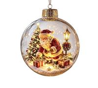 Boules de Noël avec lumières, acrylique transparent, drôles et mignons | Boules de Noël décoratives pour l'intérieur et l'extérieur, la maison, la chambre, le mur, la fenêtre, le bureau, le vent