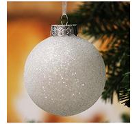 Boules de Noël Blanches pour décorations de Noël de Noël, Grandes Boules de Neige en Plastique incassable de 80 mm, glaçons et Flocons de Neige, Lot de 28