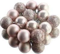 Boules de Noël Blush Pink rose poudré incassables Ø 3 cm en plastique - lot de 14