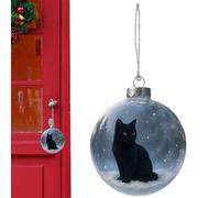 Boules de Noël, boule de chat 3D pour la maison, pendentif ornement avec motif festif, matériau brillant, fonction d'affichage facile, outil de décoration de vacances, accessoire d'ornement pour porte