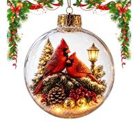 Boules de Noël Boule décorative avec Une scène Lumineuse et Une lumière LED | Décoration d'arbre de Noël Pour les fêtes d'hiver, cheminée, entrée, mur, fenêtre de la