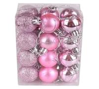Boules de Noël, boules à paillettes, d'ornement, décoration jardin, maison, for arbre(Pink,3cm)
