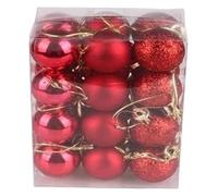 Boules de Noël, boules à paillettes, d'ornement, décoration jardin, maison, for arbre(Red,4cm)