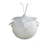 Boules de Noël, boules blanches, boule, pendentif suspendu en forme d'arbre, neige mousse fleur for la maison, décoration, ornements du nouvel an(B)
