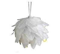 Boules de Noël, boules blanches, boule, pendentif suspendu en forme d'arbre, neige mousse fleur for la maison, décoration, ornements du nouvel an(A)