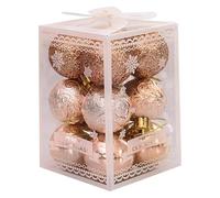 Boules de Noël, boules, d'arbre, pendentif suspendu, décoration en plastique, accessoires fête du nouvel an, décorations d'ornement(Champagne Gold)