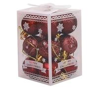 Boules de Noël, boules, d'arbre, pendentif suspendu, décoration en plastique, accessoires fête du nouvel an, décorations d'ornement(Wine Red)