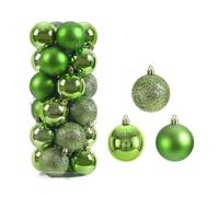 Boules De NoëL Boules de noël 3/4/6CM, 24 pièces, Grande Boule, Pendentif d'arbre, Ornements for fête du Nouvel an, Accessoire Cadeaux décoration Décor(6CM,Light Green)