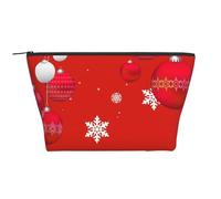 Boules de Noël Boules de Noël Rouges Blanches Flocons de Neige, Trousse de Toilette Trousse de Maquillage Sac à cosmétiques Trousse de Toilette de Voyage Portable