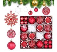 Boules De Noël - Boules Peintes Incassables,6cm avec Crochet Décorations De Boule De Noël Incassables - pour Arbre Intérieur Porte D'Entrée Lieu De Travail Soirée Dansante Mariage