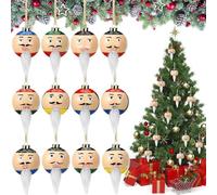 Boules de Noël - Breloque en verre à 12 visages, ensemble de pendentifs à bulles réutilisables | Décorations de sapin de Noël pour les vacances, les fêtes de mariage, couronne, fenêtre, extérieur