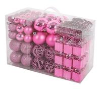 Boules de Noël - BRUBAKER - Set de 101 Pièces - Plastique - Rose - Ø 6 cm