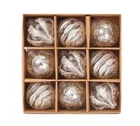 Boules De Noël Champagne 9cm Colorées Arbre De Noël Guirlande Décoration Pendentif Vacances