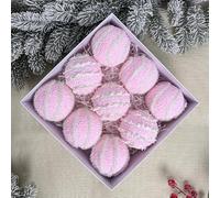 Boules de Noël, Champagne Boules de Noël 9Pcs 8cm Baubles Décorations claires pour Les Vacances d'arbre (Rose)