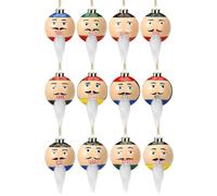 Boules De Noël - Charme avec 12 Visages,12 Pièces Décorations pour Arbre De Noël Incassables | pour Vacances Mariage Fête Couronne Fenêtre Extérieur École Bureau Porte