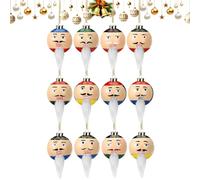 Boules De Noël - Charme avec 12 Visages - Décorations De Boules d'arbre De Noël | pour Vacances Mariage Fête Couronne Fenêtre Extérieur École Bureau Porte