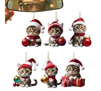 Boules De Noël Chat Drôles - Décoration Suspendue d'Arbre De Noël Chaton - Ornement en Acrylique 2D