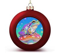 Boules de Noël colorées en forme de grenouille rouge et doré de 6 cm à suspendre pour fête de Noël, mariage, décoration d'intérieur