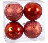 Boules de Noël cuivre plastique 10 x 10 x 10 cm (4 pcs.)