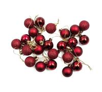 Boules De NoëL Décor de fête noël 24 pièces, Boule, réception Nuptiale for décoration d'arbre, décor Suspendu Rose Rouge Argent Bleu Décor(Wine Red)