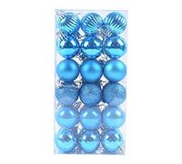 Boules de Noël,Decoration Noel Sapin,4CM 36PC Boules de Noël en Plastique Robuste Décoration de Noël intérieur extérieur Decoration Noel Sapin en Boules de Noël Incassable Réutilisable (Bleu Ciel)