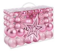 Boules de Noel Decoration Sapin Noel Rose 101 Pièces, Boules de Noel en Plastique,Decoration Noel Interieur