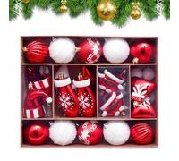 Boules de Noël - décorations d'arbres de vacances de 11 pouces pour appartement à domicile et salon, grands ornements pour décor de fête de Noël, décalage de décors de dossiers de vente au balcon, fen