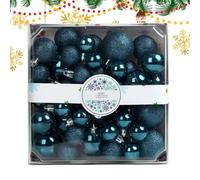 Boules de Noël Décorations de Boules Scintillantes de Noël | Ornements Festifs Suspendables Pour Intérieur Et Extérieur Maison Réunion Et Fête Ferme Manteau Cheminée Bleu foncé