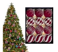 Boules De Noël Décorations | Ornements Flockés de Noël en 12 Pièces,Décorations Festives pour Chambre Bureau Manteau Fenêtre Mur Porte Intérieur Guirlande Patio Vacances