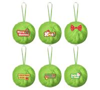 Boules de Noël Décorations | Pendentif doux en peluche, décoration en peluche, boule de Noël suspendue de 6 cm pour jardin, porche, garde-corps d'escalier, table extérieure, fenêtre de chemin