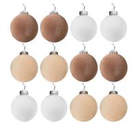 Boules De Noël - Décorations Velours pour Arbre de Noël,Boule Incassable 6 cm pour Sapin Cheminée Rampe Porche - Cheminée Escalier Rampe Porche Guirlande Jardin Extérieur