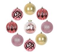 `Boules de Noël Décoratives 9 Pièces 10 cm Suspensions Saisonnières | Ensemble d'ornements de boules de Noël pour décoration de vitrine, bureau, jardin, vacances d'hiver, fêtes, projet