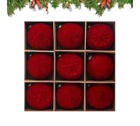 Boules de Noël décoratives 9 Pièces Décoratives Incassables avec Pendentifs | ornements de Noël en velours 8 cm pour sapin pour fêtes d'hiver, mariage, fiançailles, anniversaire, réunions de , loi