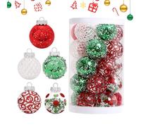 Boules de Noël Décoratives - Boules de 6 cm Cadeaux pour Bas | Kit de 25 Pièces Décorations de Sapin de Noël Incassables | Pour Arbre Mariage Fête Vacances Anniversaire Nouvel An Bricolages