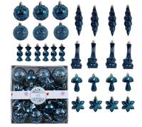Boules de Noël décoratives Boules De Noël Suspendables Électroplaquées | Ornements Saisonniers Sphériques Pour Intérieur Extérieur Maison Fête Rassemblement Mariage Entrée Cheminée Bleu foncé