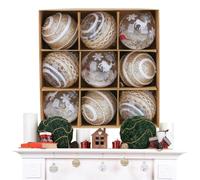 Boules de Noël décoratives Décor incassable Couleur Champagne 7,5 cm 9 | ensemble de boules de Noël décoratives Pour fêtes, projets créatifs, vitrines, centres