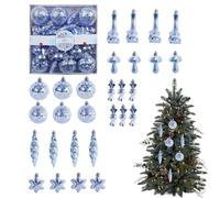 Boules de Noël décoratives Pendentifs Suspensions De Noël À Suspendre | Décorations saisonnières pour boules Pour Intérieur Extérieur Maison Fête Rassemblement Mariage Entrée Cheminée Bleu clair