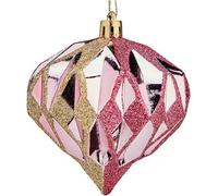 Boules de noël diamant ø 8 cm 6 pcs rose or plastique