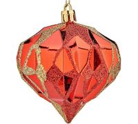 Boules de Noël Diamant Ø 8 cm 6 pcs rouge plastique