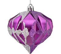 Boules de noël diamant ø 8 cm 6 pcs violet argent plastique