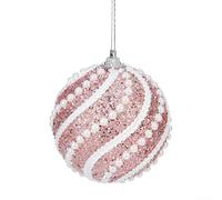 Boules de Noël élégantes à suspendre de 8 cm en PVC pour égayer votre saison des fêtes (rose)