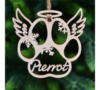 Boules de Noël en bois personnalisées avec nom personnaliséCatPaw Flocon de neige Décorations de Noël faites à la main Cadeaux de Nouvel An (G)