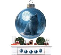 Boules De Noël En Forme De Chat | Décoration De Charme Pour Les Fêtes | Décorations De Sapin De Noël Boule De Chat Charme | Pour Hiver Maison Salon Famille Voiture Rétroviseur Mur Manteau École Amateu