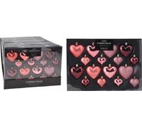 Boules de Noël en forme de coeur set de 16 pcs rose foncé KO-CAN302860