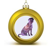 Boules de Noël en forme de silhouette de ciel étoilé - Souvenir de chien - Décoration dorée à suspendre - Boules pour le Nouvel An - Pour chien, maman, papa